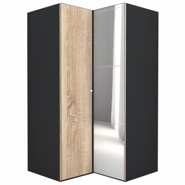 Dulap de Colt Genarom LEX Model B, Decor 3025 / Oglinda, 120-117 x 218 x 66 cm