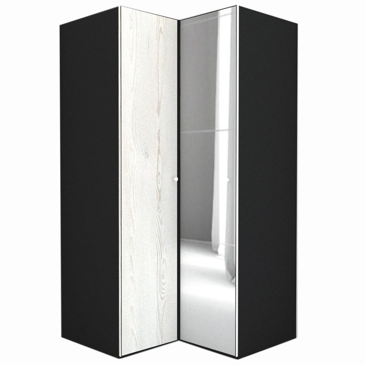 Dulap de Colt Genarom LEX Model B, Decor K010 / Oglinda, 120-117 x 240 x 66 cm