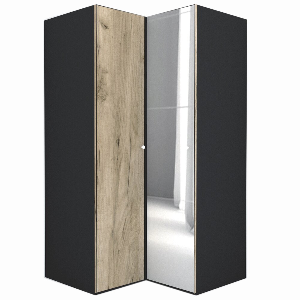 Dulap de Colt Genarom LEX Model B, Decor K002 / Oglinda, 120-117 x 218 x 66 cm