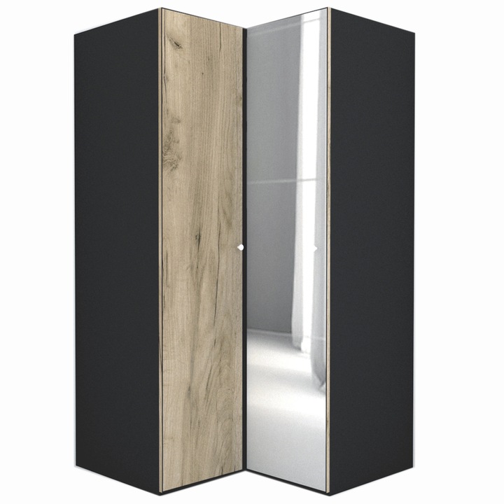 Dulap de Colt Genarom LEX Model B, Decor K002 / Oglinda, 120-117 x 218 x 66 cm