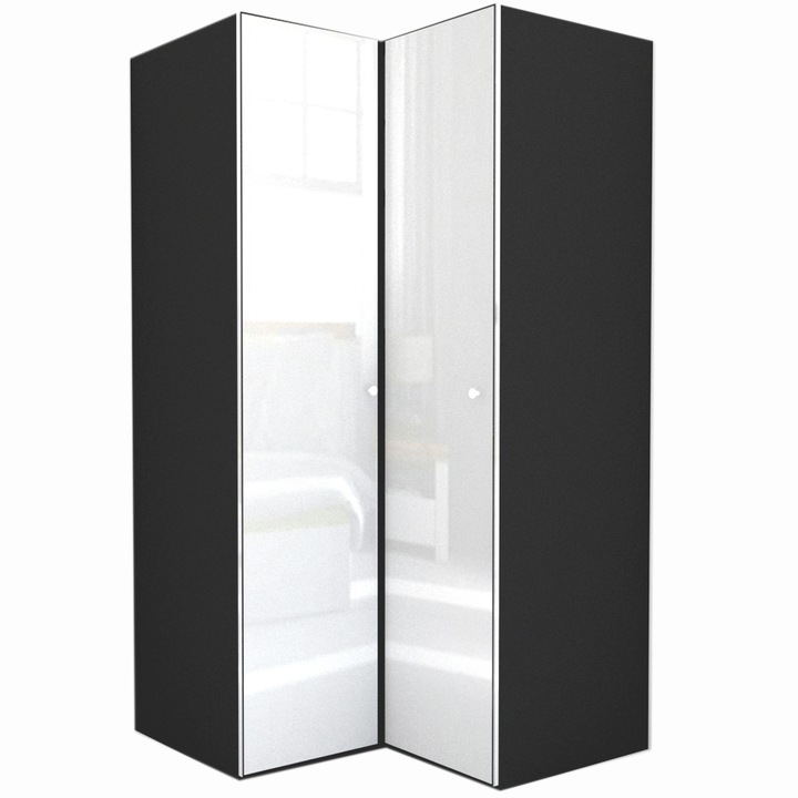 Dulap de Colt Genarom LEX Model B, Gri Lucios, 120-117 x 240 x 66 cm