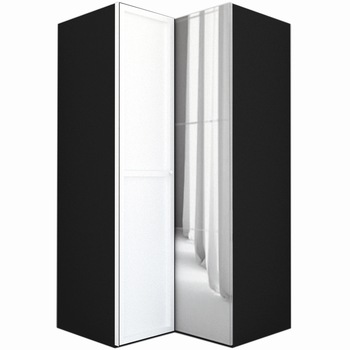 Dulap de Colt Genarom LEX Model B, Alb Rama / Oglinda, 120-117 x 218 x 66 cm Dulap de Colt Genarom LEX Model B, Alb Rama / Oglinda, 120-117 x 218 x 66 cm