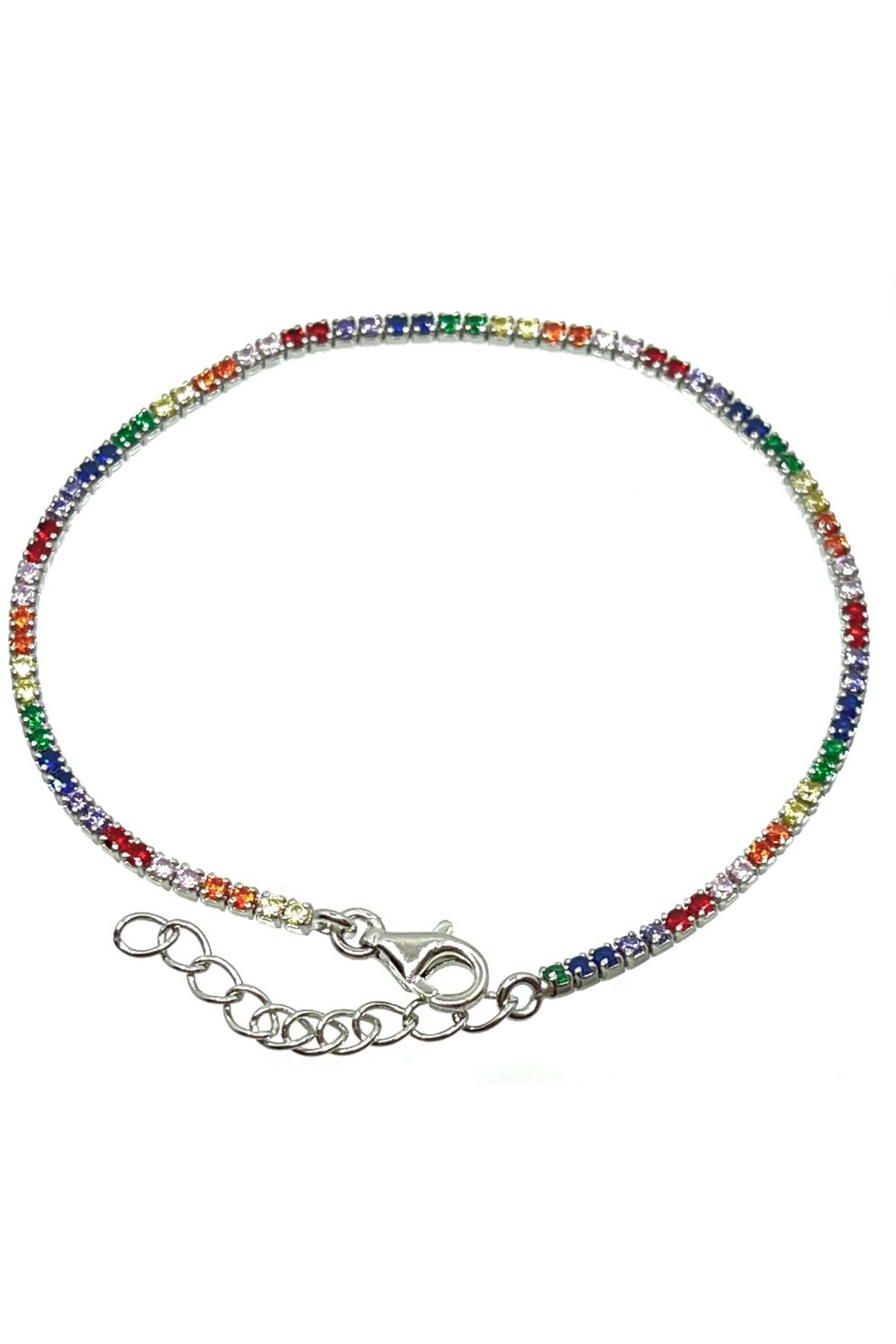 Bratara tip tennis din argint 925 cu zirconiu multicolor, Agavi