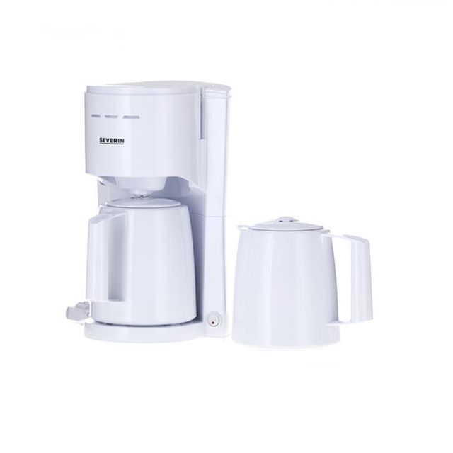 Cafetiera Severin KA 9256, putere 1000 W, 2 recipiente termice 1 L, 8 cesti, alb