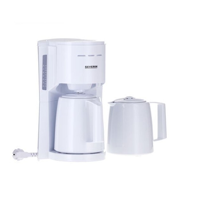 Cafetiera Severin KA 9256, putere 1000 W, 2 recipiente termice 1 L, 8 cesti, alb