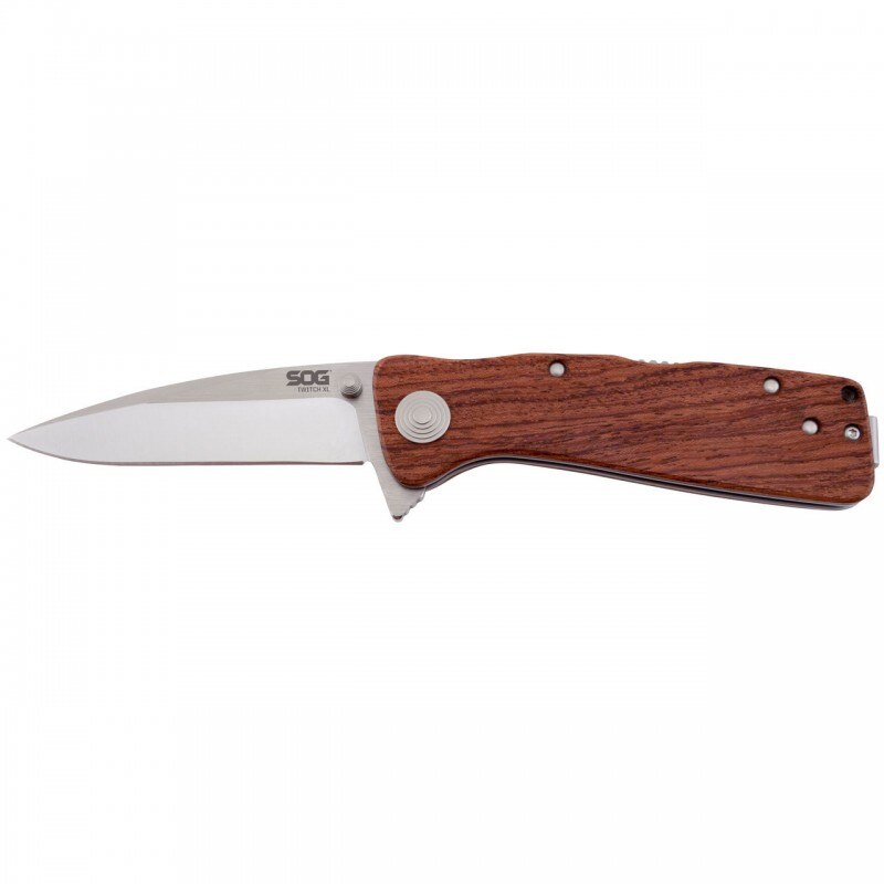 Briceag Twitch XL - Drop Point, Satin, Maner lemn - 8.26 cm