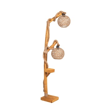 Lampadar din lemn Duo, 135 cm, cu raft Lampadar din lemn Duo, 135 cm, cu raft