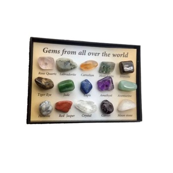 Set 15 cristale naturale din jurul lumii, Multicolor, Echilibrare energetica Set 15 cristale naturale din jurul lumii, Multicolor, Echilibrare energetica