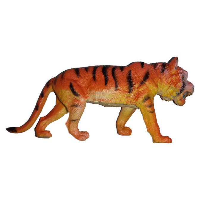 Figurina tigru 10 cm OEM 243901-5, Portocaliu