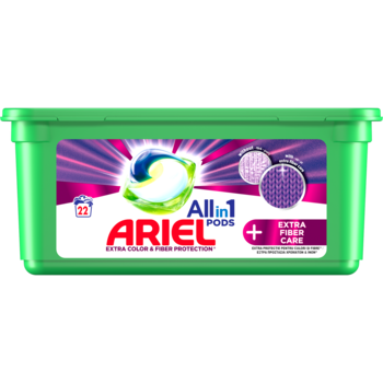 Detergent capsule Ariel Allin1 PODS + Extra Fiber Care, 22 spalari Detergent capsule Ariel Allin1 PODS + Extra Fiber Care, 22 spalari