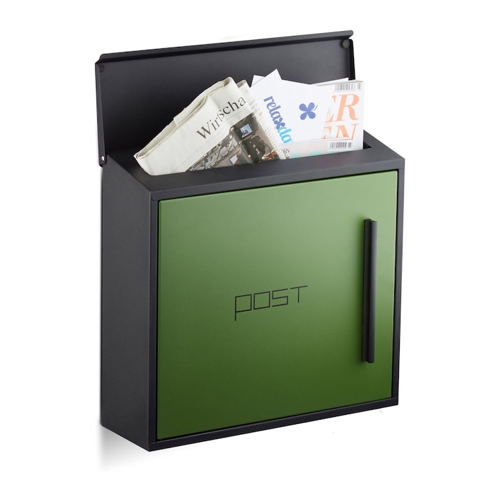 Пощенска кутия Relaxdays, Зелена, 33x35 см