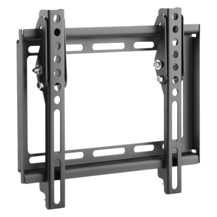 Deco LCD / LED TV стойка, на стена, регулируема, метална, 22,2 x 26,5 x 2,05, 58 - 106 см, 35 кг, черна