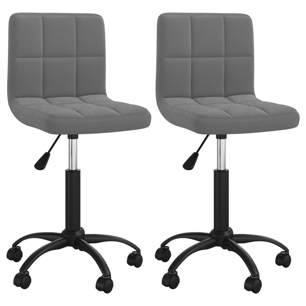 Set scaune rotative de bucatarie, 2 buc, gri inchis, catifea 334368