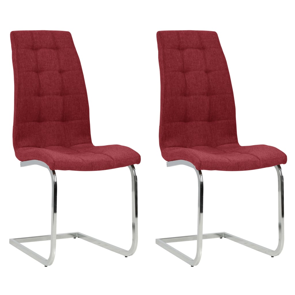 Set scaune de bucatarie consola, 2 buc, rosu vin, textil 327141