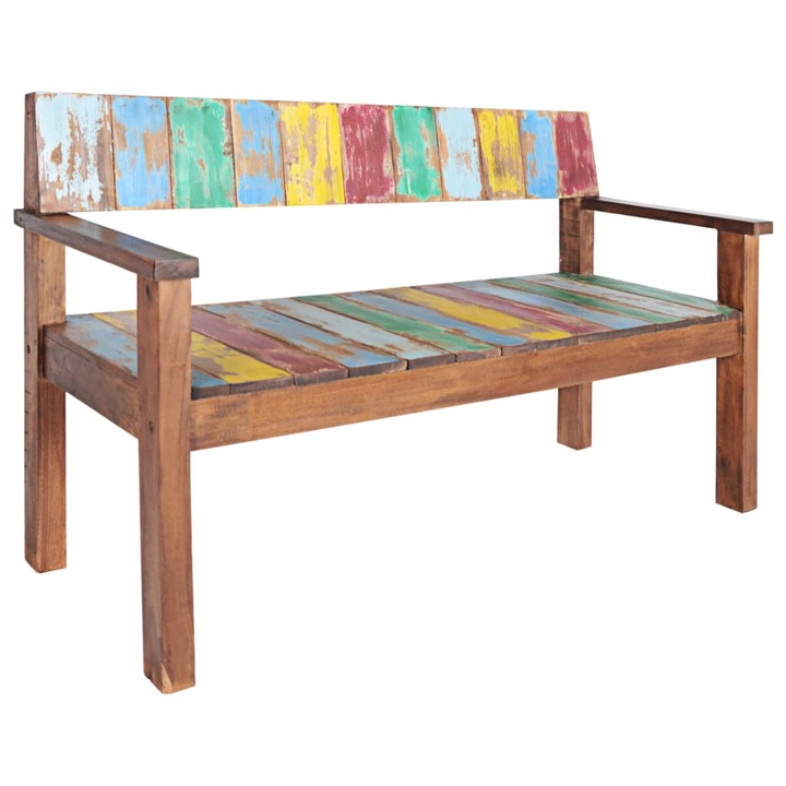 Banca vidaXL, Lemn, 115 x 51 x 80 cm, Multicolour