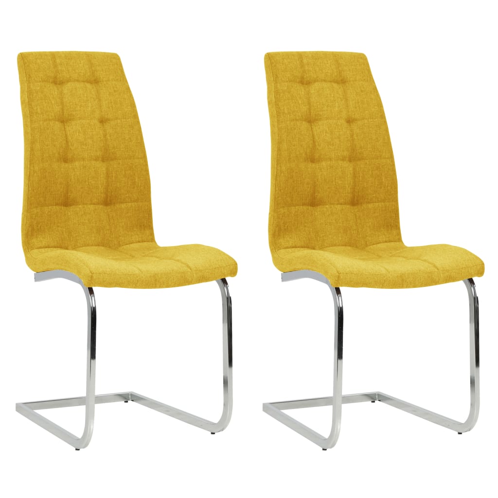 Set scaune de bucatarie consola, 2 buc, galben, textil 327140