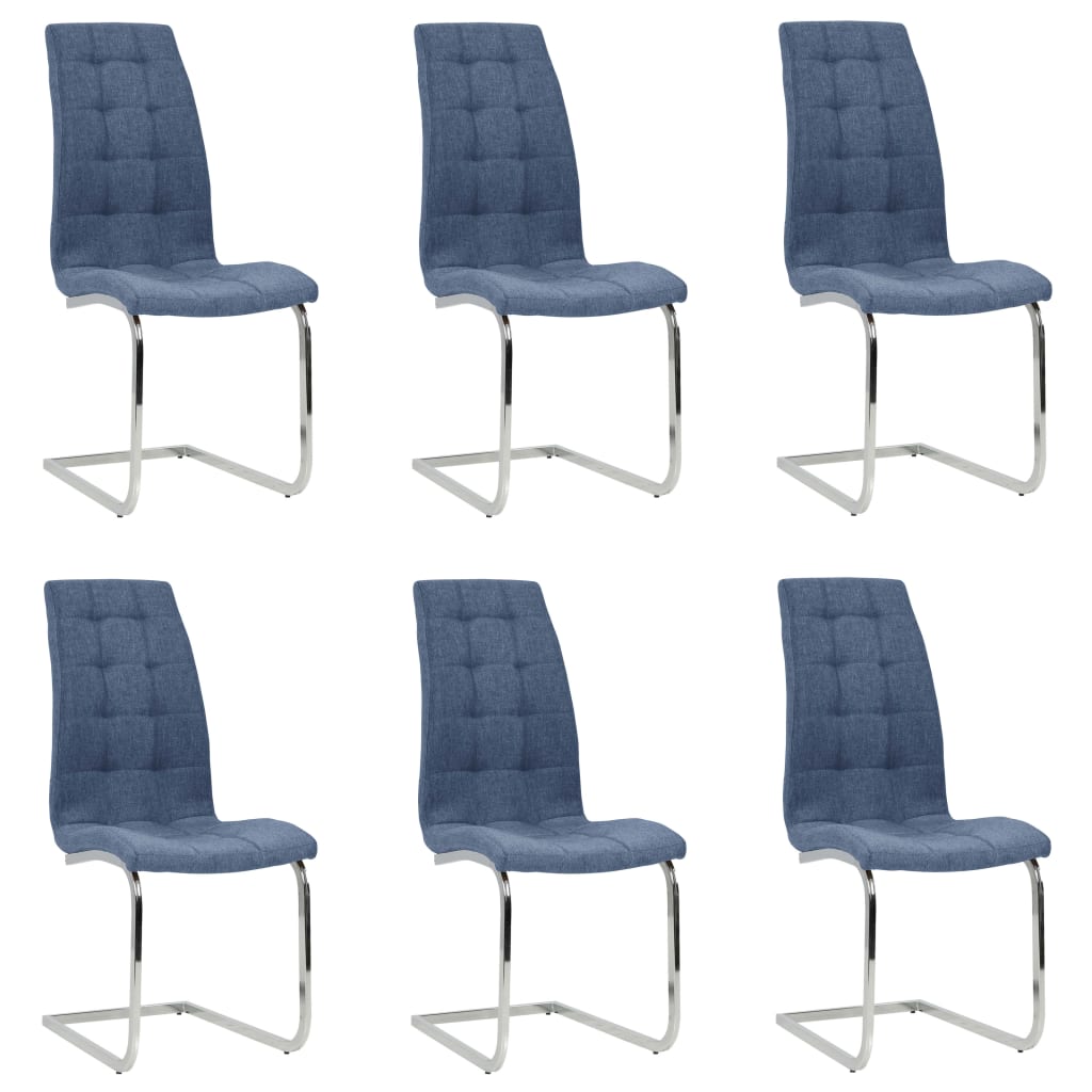 Set scaune de bucatarie consola, 6 buc albastru, material textil 3081751