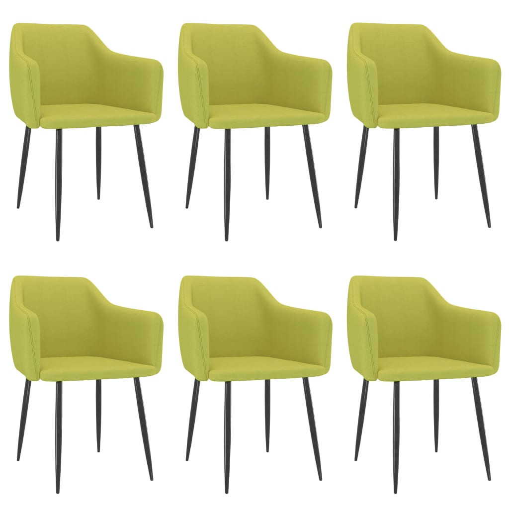 Set scaune de bucatarie, 6 buc verde, material textil 3068678