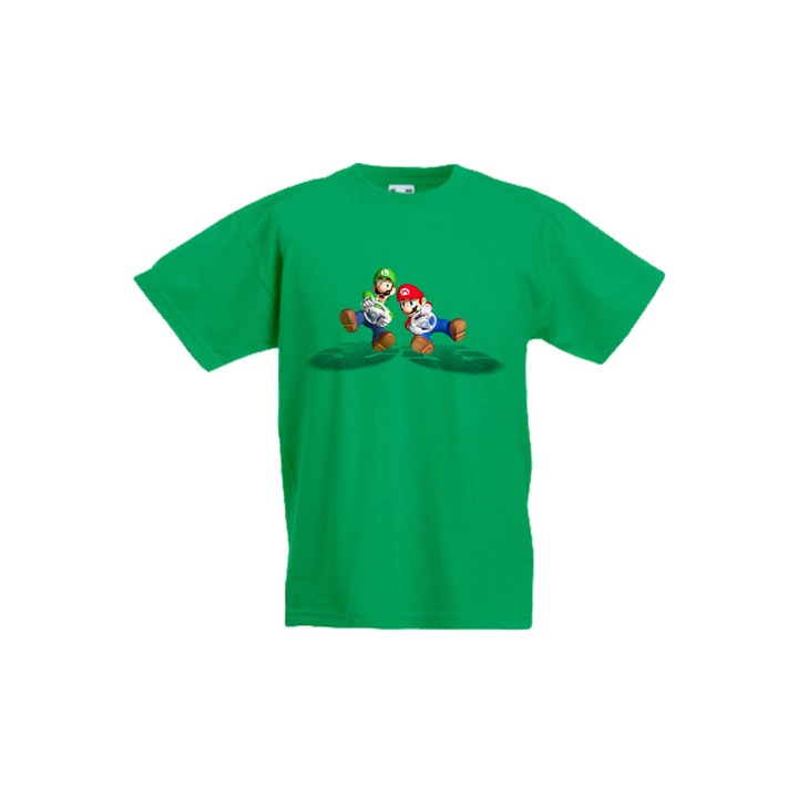 Детска тениска Tralala Super Mario & Luigi Cart, Зелен, 7-8 г.