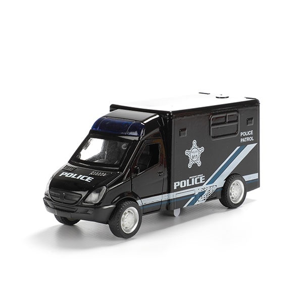 Masinuta Toi Toys de politie,metalica cu lumini,sunete si usi care se deschid,15 cm