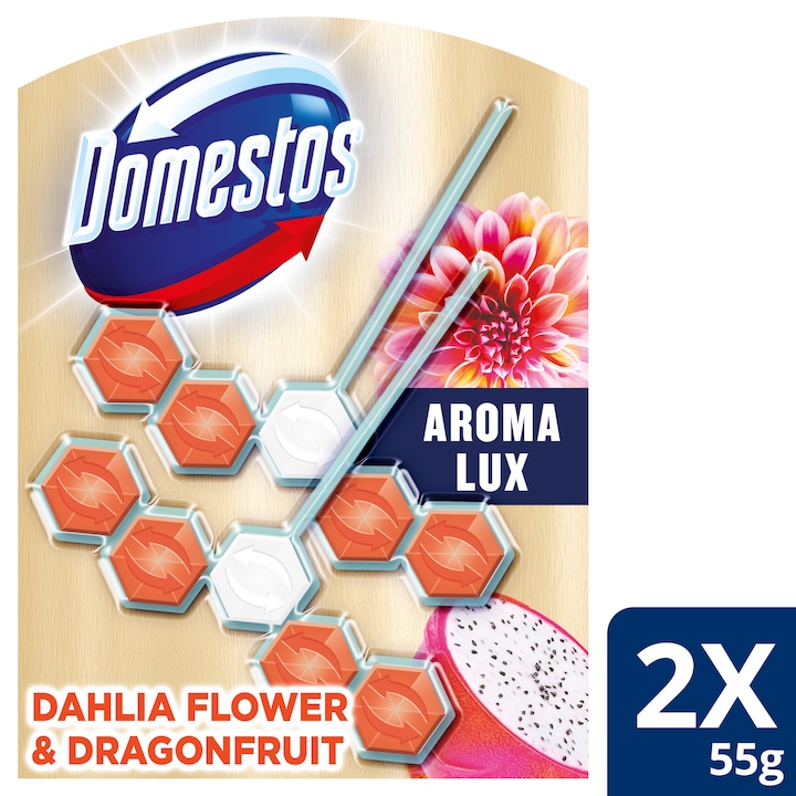 DOMESTOS Aroma Lux WC-rúd Dahlia, 2x55g