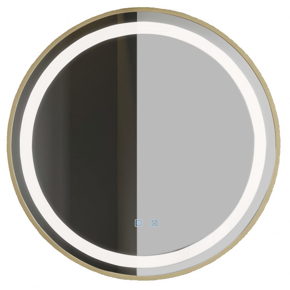 Oglinda rotunda Relax OGLJ06, 700 X 700 mm, rama aluminiu cu finisaj bronz, functie dezaburire , Led Touch