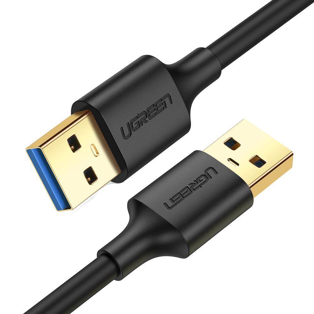 Cablu de date, UGREEN, US128, USB 3.0, Conectori placati cu aur 24k, Viteza transmisie 5 Gb/s, Lungime 50 cm, Negru, PVC
