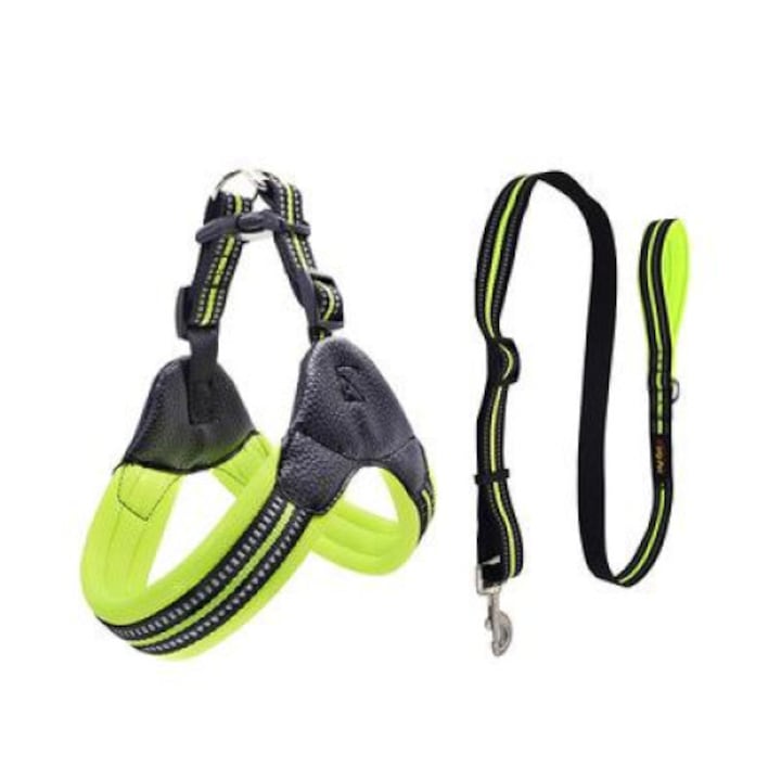 Set ham reglabil + lesa, Yingyun, Nylon/Textil, Negru/Verde, M