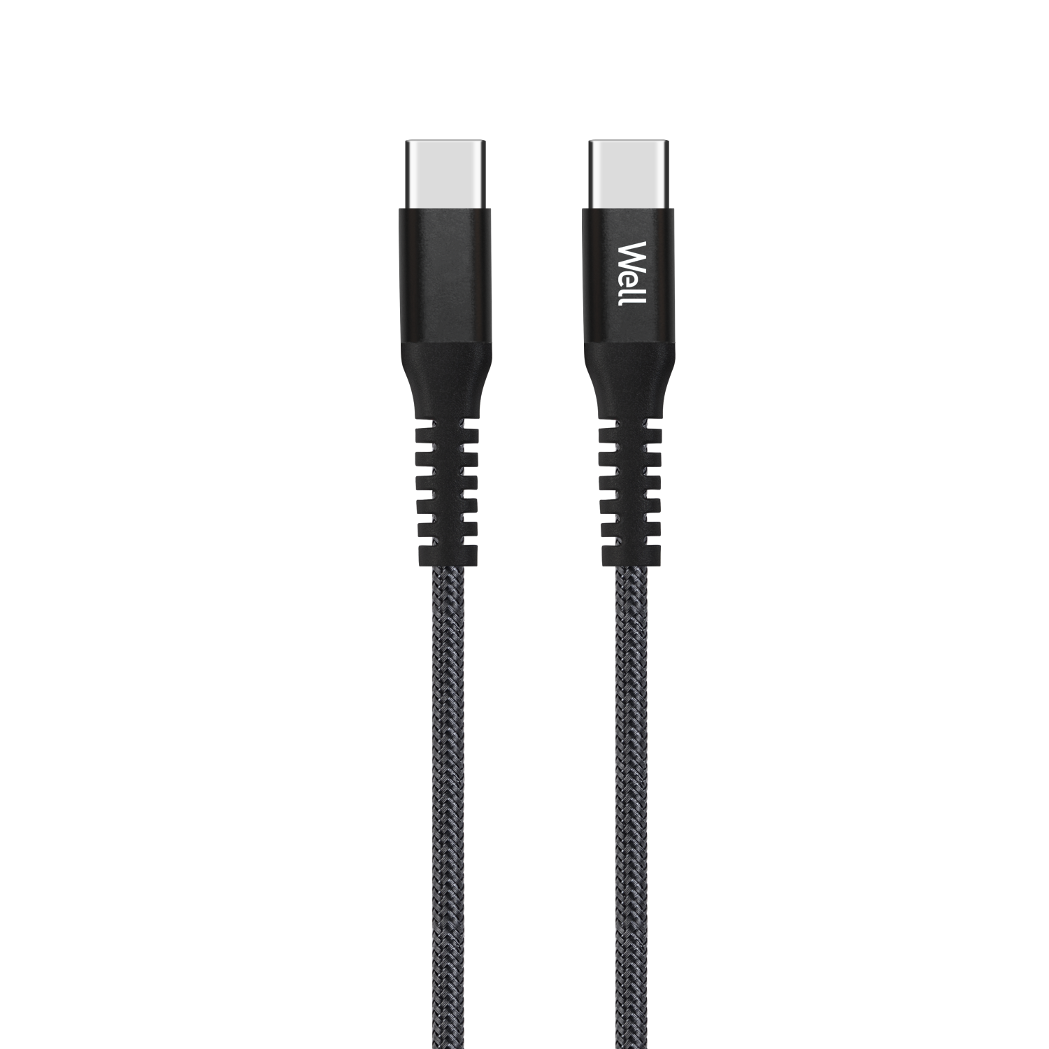 Cablu de date si incarcare USB-C, 1m, 20V/3A 60W, Well, negru