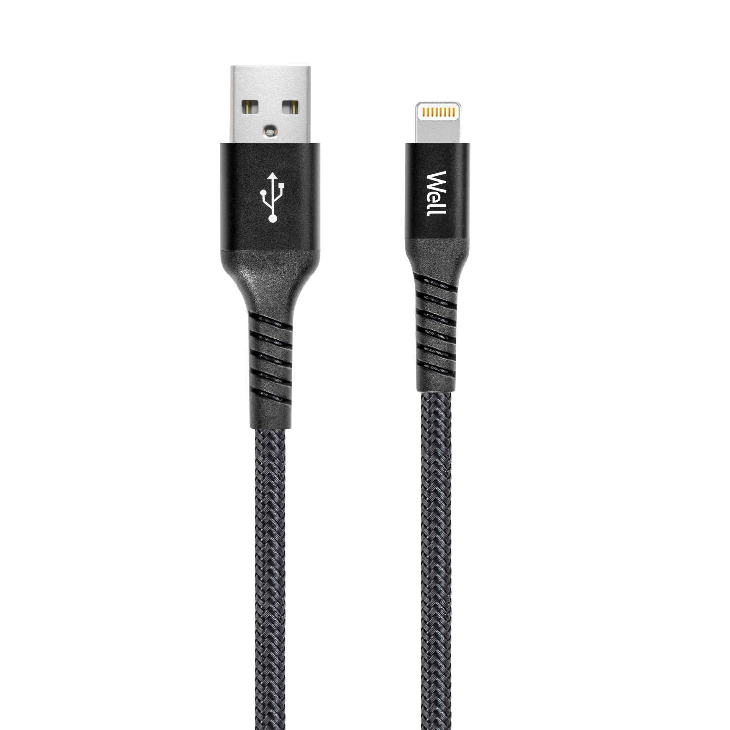 Cablu de date si incarcare Lightning, 1m, MFI, Well, negru