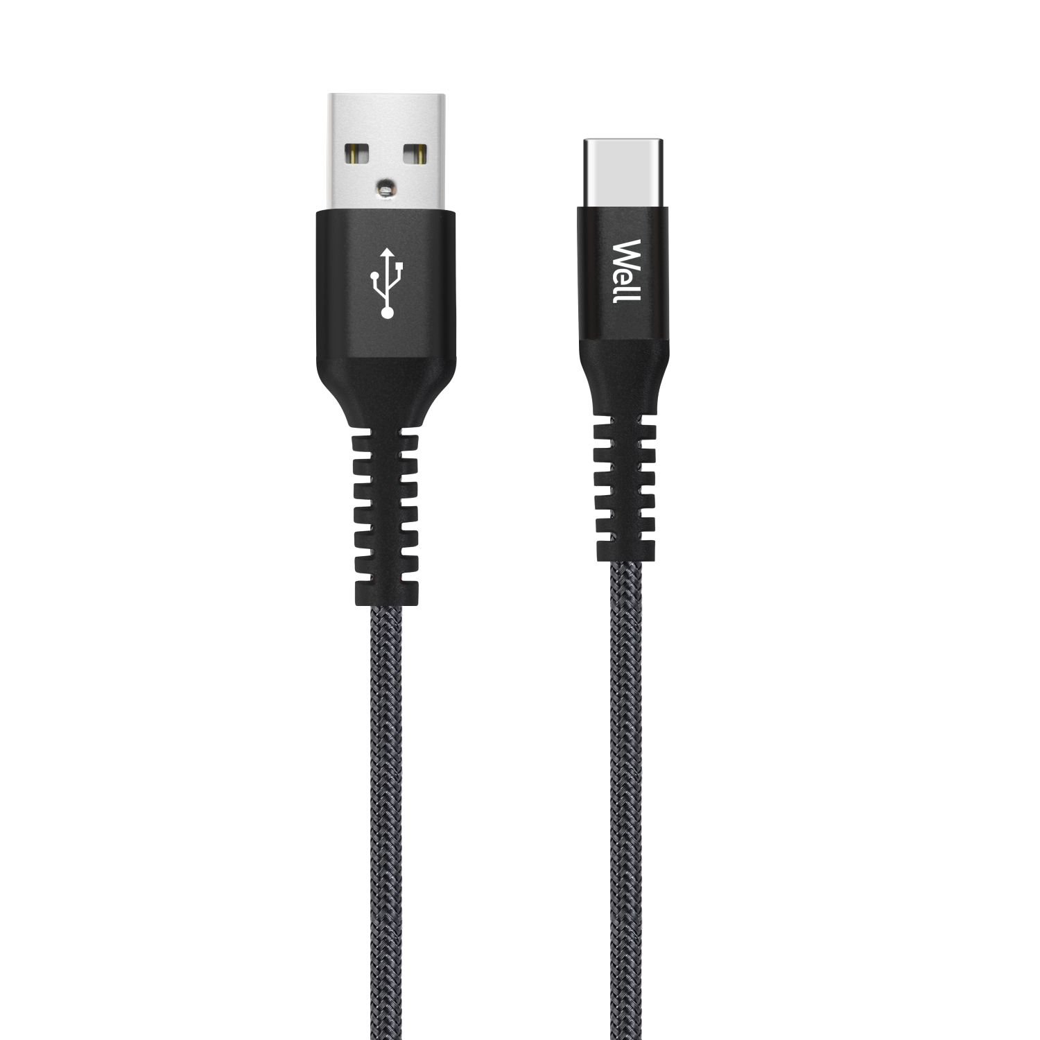 Cablu de date si incarcare USB-C, 1m, 5A, Well, negru