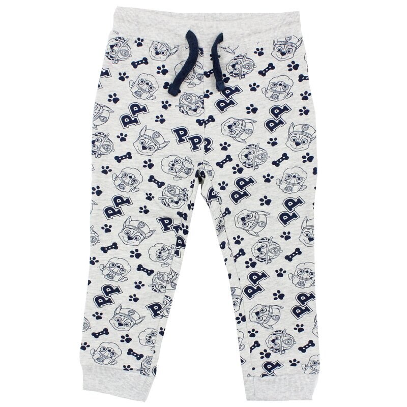 Pantaloni 90%bumbac, Paw Patrol, PP, gri cu labute