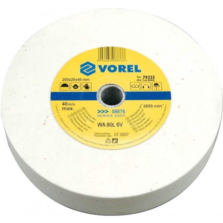 Disc abraziv pentru polizor de banc Vorel 200x20x40 mm
