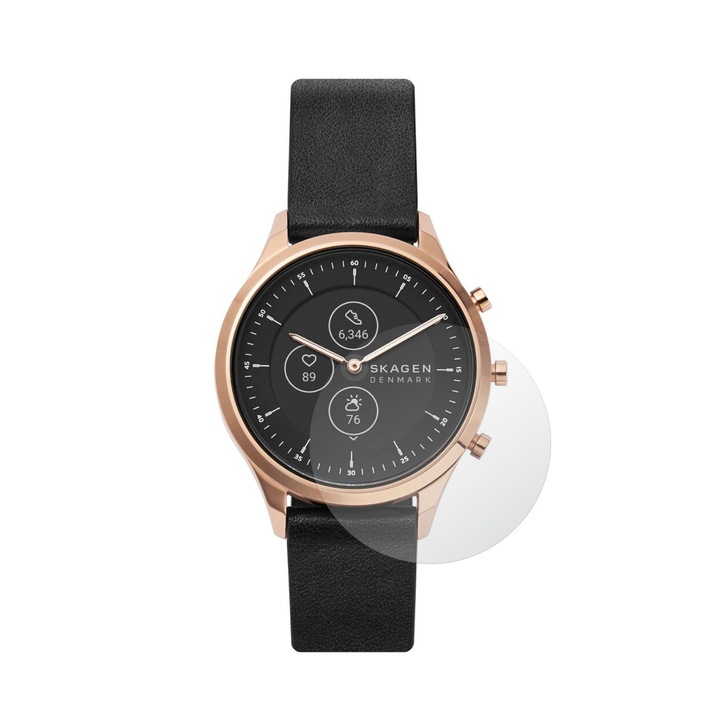iSkinz HD 4 darabos képernyővédő fólia készlet, Skagen Jorn Hybrid HR 38mm okosórához, Ultra-clear szilikon, teljes lefedés, tapadós és rugalmas