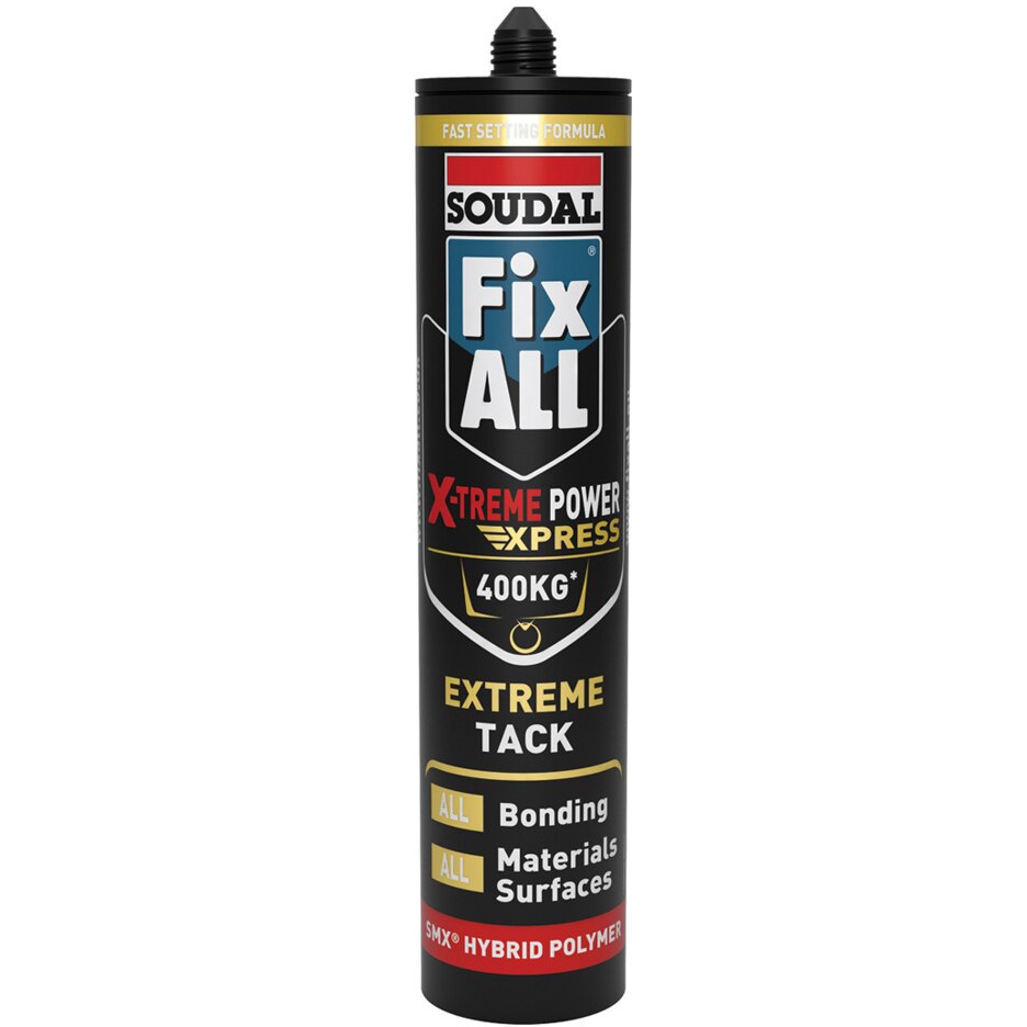 Adeziv Soudal Fix All X-Treme Power Express pe baza de polimeri hibrizi SMX, ultra-puternic pe toate materialele, 280 ml