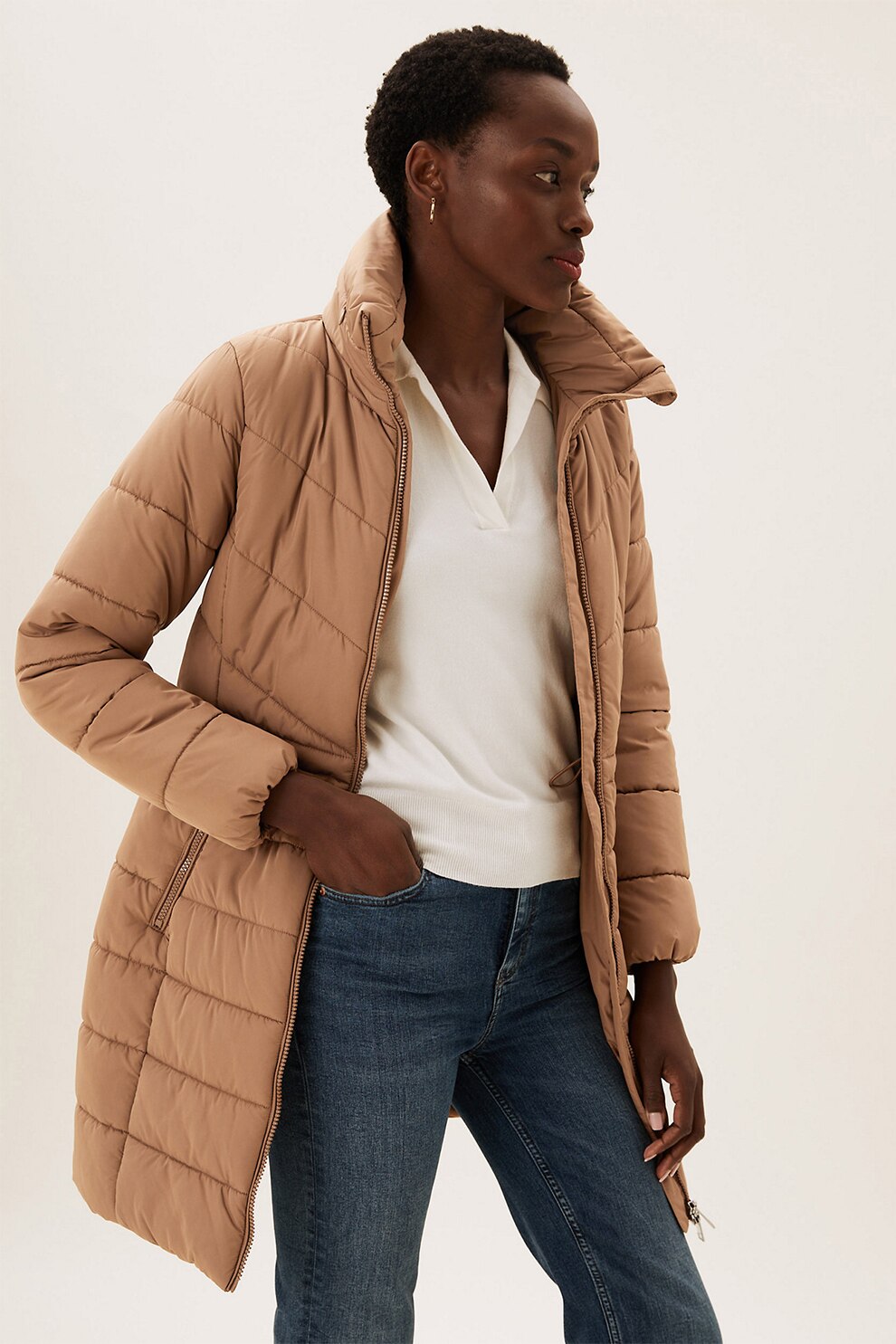 Marks & Spencer, Geaca cu vatelina si cu tehnologie Thermowarmth™ T49-4392, Maro camel