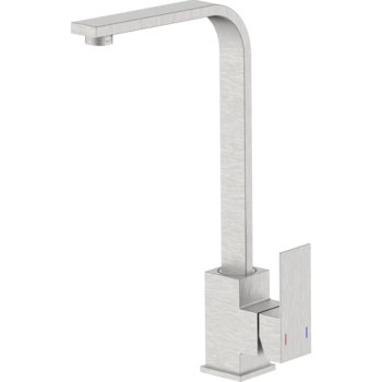 Baterie inalta de bucatarie IdroBric Manhattan, tip lebada, monocomanda, pipa inalta, perlator economie apa, cartus ceramic, Crom mat