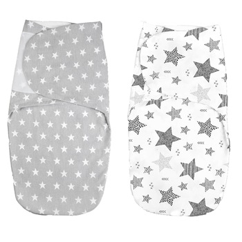 Set 2 sistem de infasat duble cu interior din flanel 0-3 luni Kidizi All Grey Stars Set 2 sistem de infasat duble cu interior din flanel 0-3 luni Kidizi All Grey Stars
