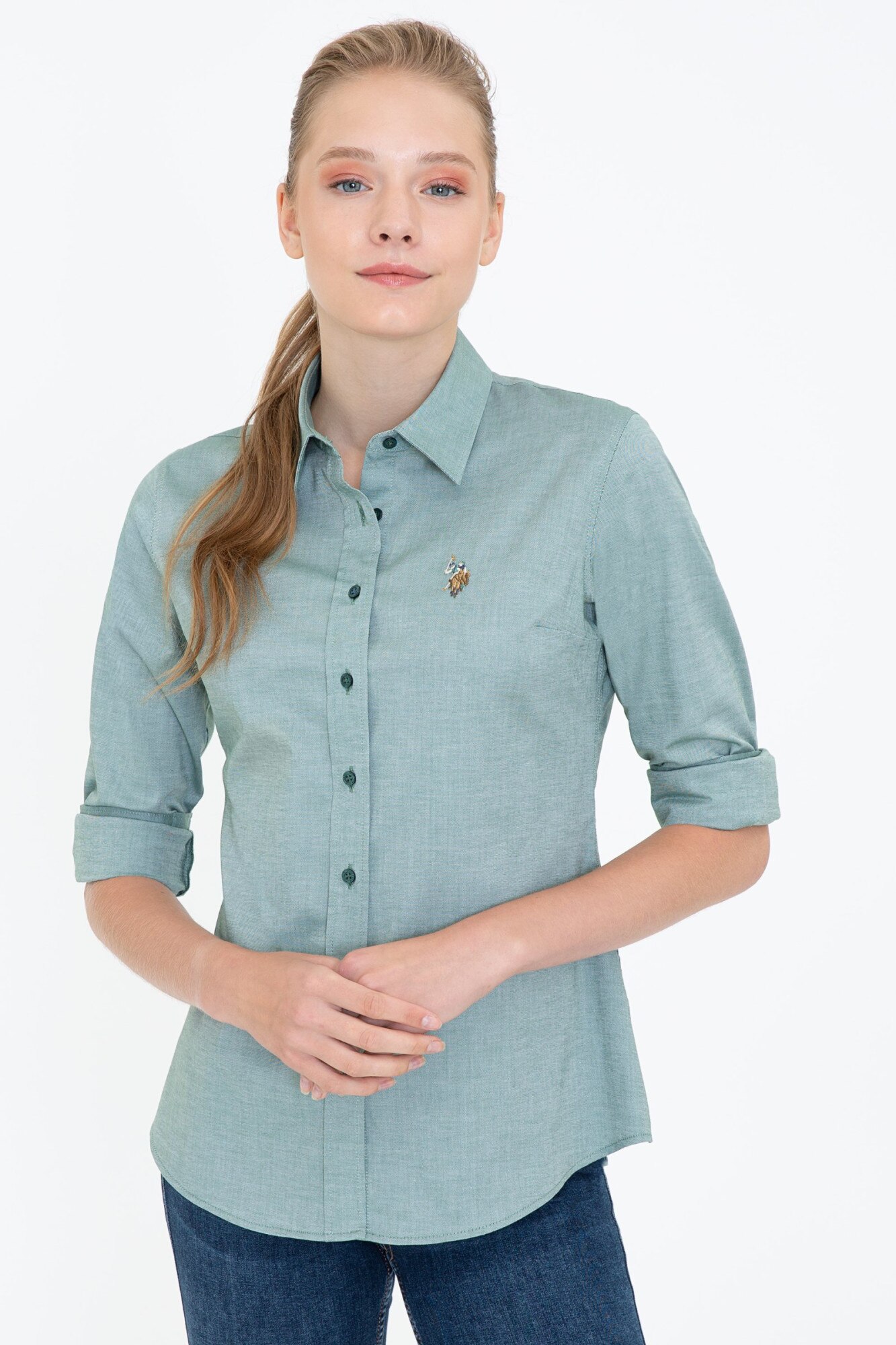 Camasa dama,U.S Polo Assn.,1256396, Verde