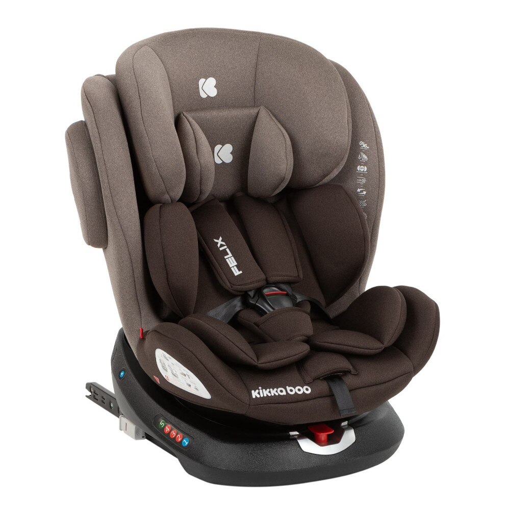 Scaun auto cu isofix KikkaBoo 0-1-2-3(0-36 kg) Felix Brown