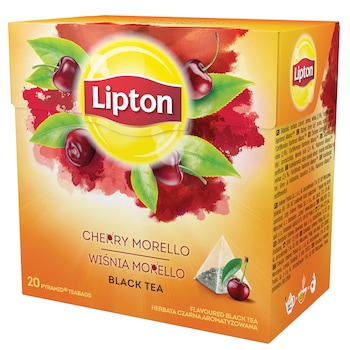 Ceai negru Lipton Cherry Morello, 20 pliculete, 34 g Ceai negru Lipton Cherry Morello, 20 pliculete, 34 g