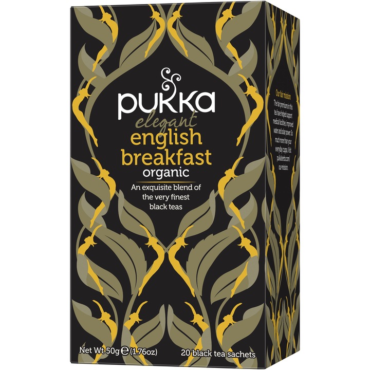 Ceai Pukka English Breakfast, 20 pliculete, 40 g