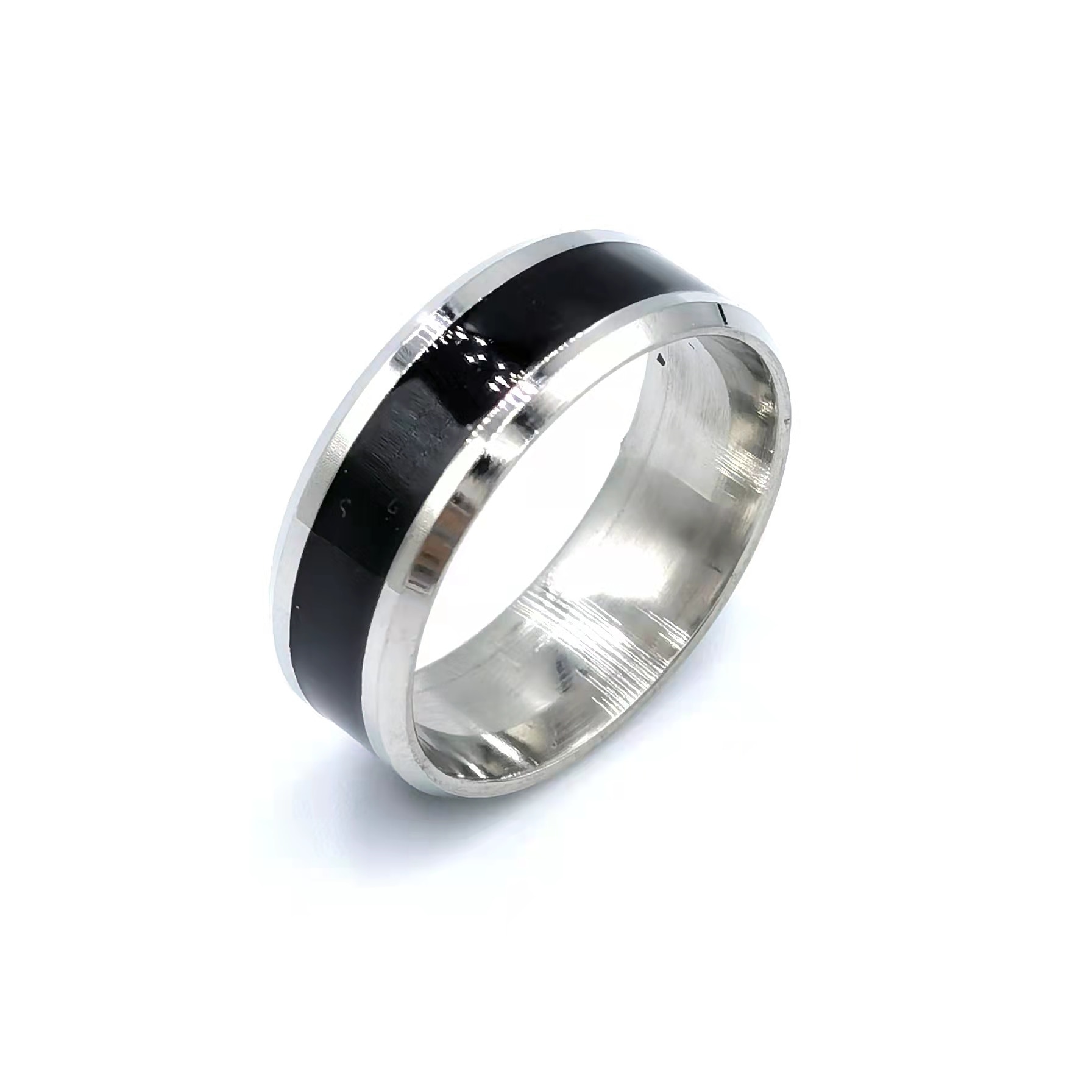 Inel, otel inoxidabil, Nevermore®, Stilul minimalist, Vintage Negru