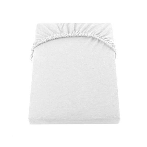 Cearceaf de pat cu elastic Mally Home Yuny, 200 x 200 plus 25 cm, Bumbac, Alb