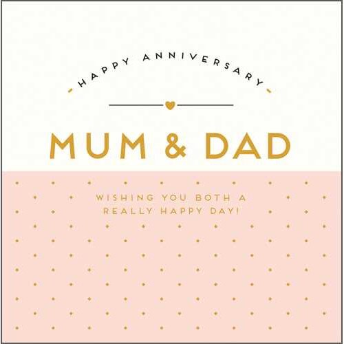 Felicitare - Happy Anniversary Mum & Dad , Alb, Standard, Carton