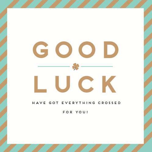 Felicitare - Good Luck Everything Crossed, Alb, Standard, Carton