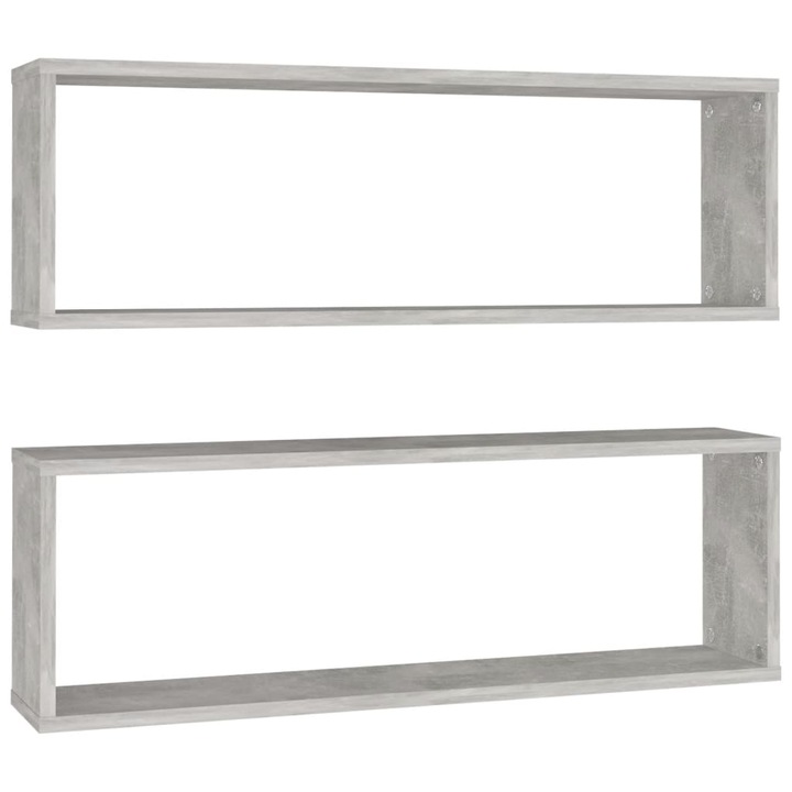 vidaXL 2 db betonszürke forgácslap fali kockapolc 80 x 15 x 26,5 cm 807118