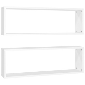 Set rafturi de perete cub, 2 buc, alb, 80x15x26,5 cm PAL 807106 Set rafturi de perete cub, 2 buc, alb, 80x15x26,5 cm PAL 807106