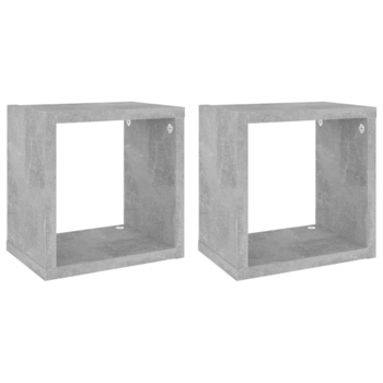 Set rafturi de perete cub, 2 buc, gri beton, 22x15x22 cm 807064 Set rafturi de perete cub, 2 buc, gri beton, 22x15x22 cm 807064