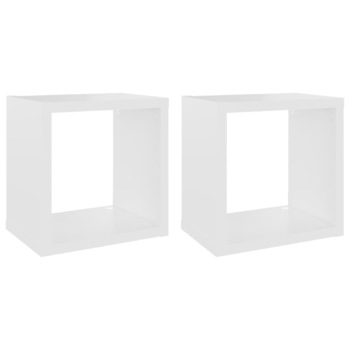 Set rafturi de perete cub, 2 buc alb, 22x15x22 cm 807052 Set rafturi de perete cub, 2 buc alb, 22x15x22 cm 807052